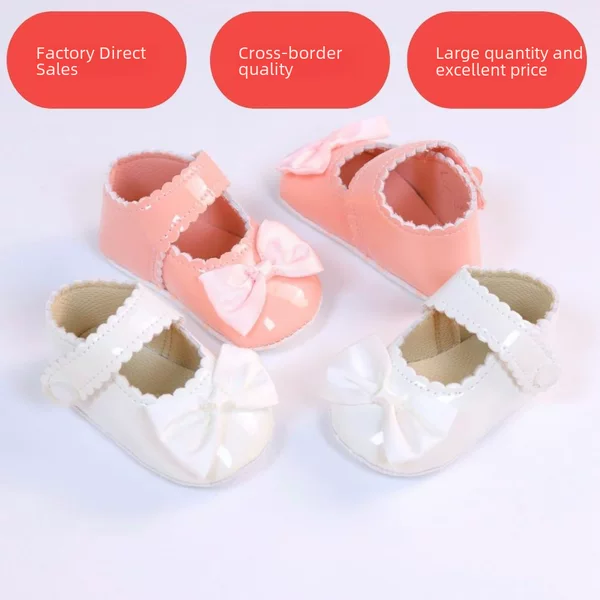 Popular Cross-Border Brand Spring and Autumn Baby Bowknot Pre-Walking Shoes, Baby Home Floor Shoes, Hand-Held Baby Shoes