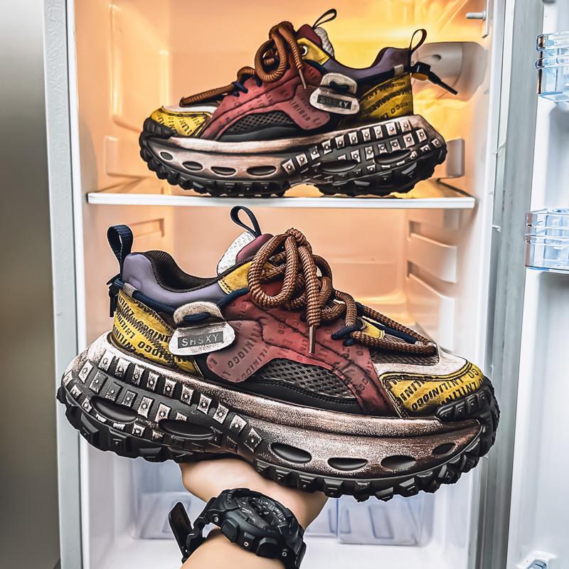 2025 cuatro estaciones de zapatos de malla transpirables zapatos de nicho al aire libre zapatos de papá chatarra el viento de Harajuku hace viejos zapatos sucios zapatos de hombre