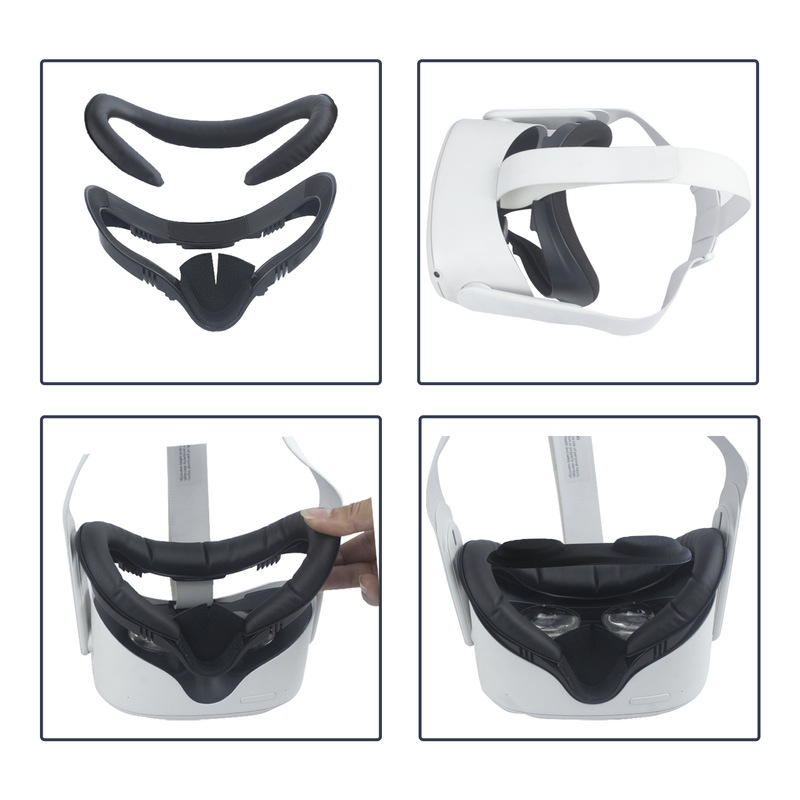 新しい Oculus Quest2pu レザーアイマスクアイスシルク防汗遮光マスクセット通気性 Quest2 アクセサリー|undefined