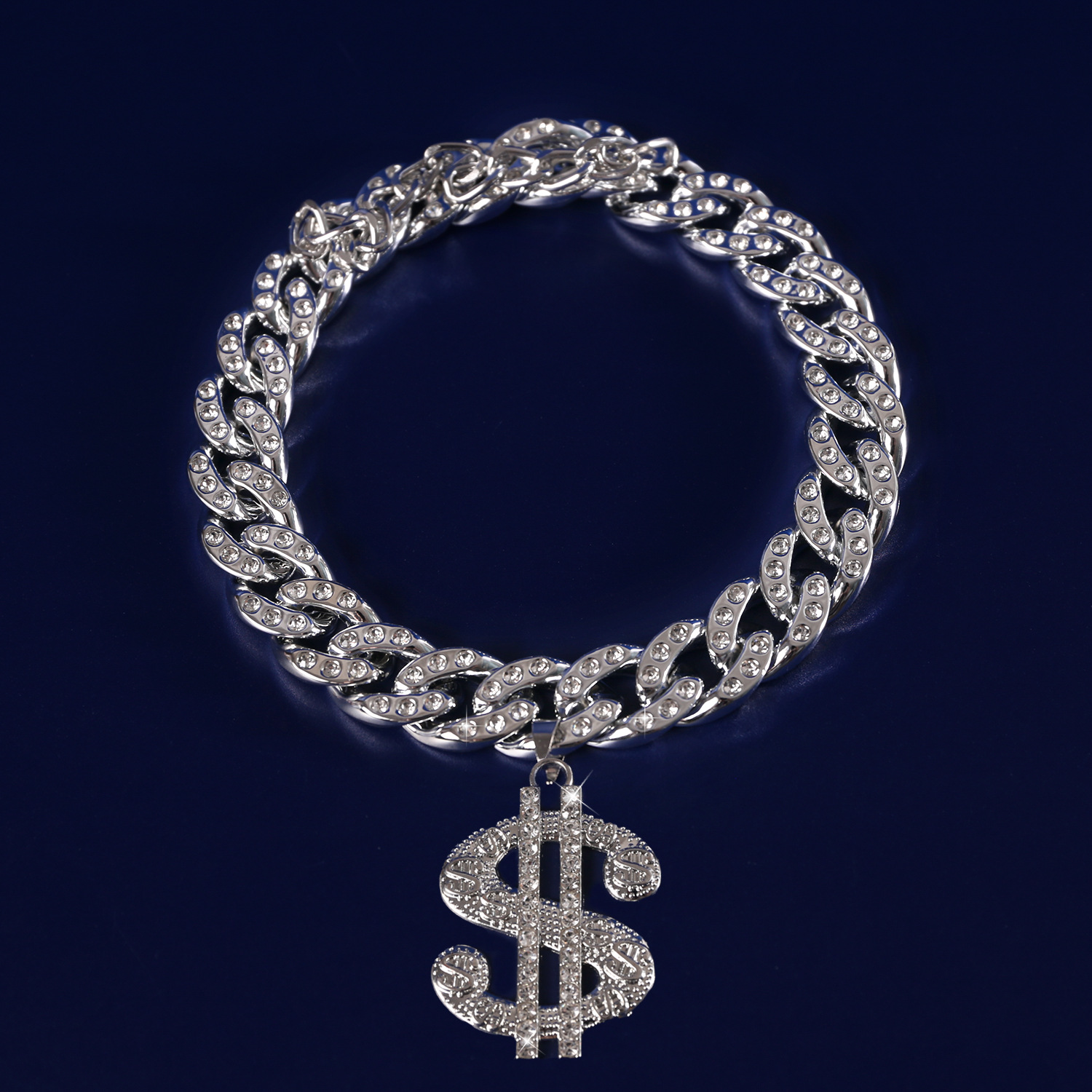 Comercio exterior mascotas collar de diamantes cubano ajustable dólar corona KING collar de lucha hip-hop gato perro