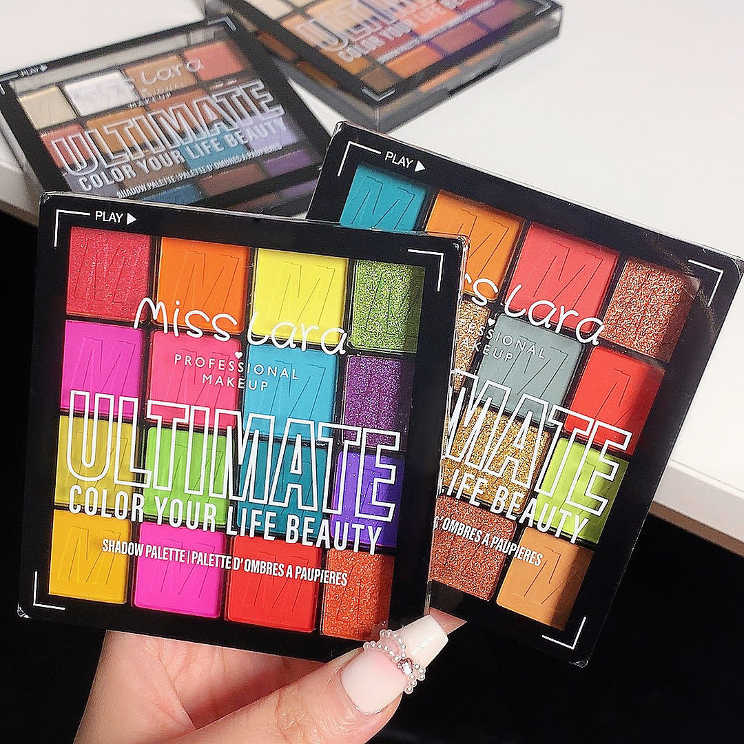 Paleta de sombras de ojos Misslara de 16 colores, acabado mate perlado, resistente al agua, no se desvanece fácilmente, maquillaje vibrante de verano de estilo europeo y americano. image 4