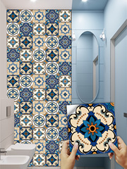 14 Pieces 10-Pack Creative Flower Tile Pattern Frosted Floor Sticker Kitchen Backsplash Desk Cabinet Renovation Wall Decal