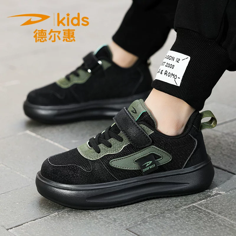 Детская демисезонная спортивная обувь Deerway, дышащие нескользящие кеды, кроссовки для мальчиков