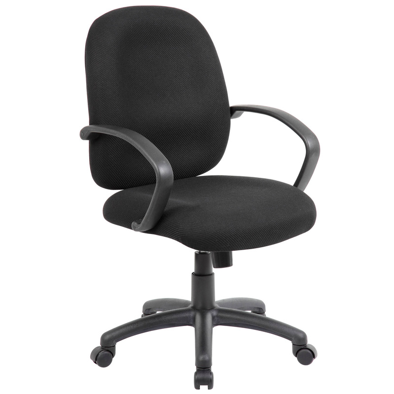 Mid-Back Mesh Surface Memory Foam Multifunctional Mission Office Chair Black Fabric Bathroom