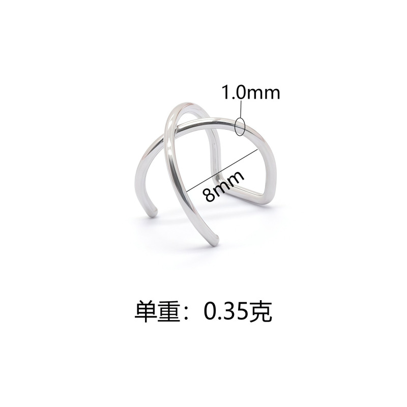 厂家直销 不锈钢交叉耳夹 日常百搭男女通用 无耳洞、耳骨夹饰品|undefined