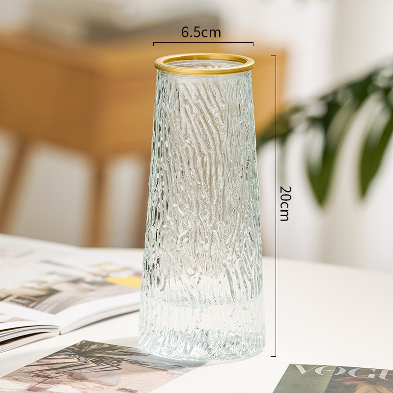 Vaso de vidrio transparente creativo simple europeo de alto nivel de flores hidropónicas decorativas de escritorio de la sala de estar