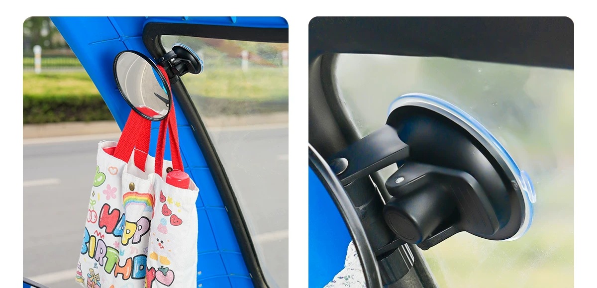 Three-wheeled and four-wheeled delivery vehicle rearview mirror, suction cup type, powerful interior mirror, wide-angle convex universal reversing mirror