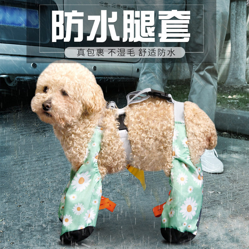 골든 리트리버, 테디베어, 사모예드, 알래스칸 대형견 방수 방진 애완동물 네발 비옷 발덮개 얇은 레인슈즈