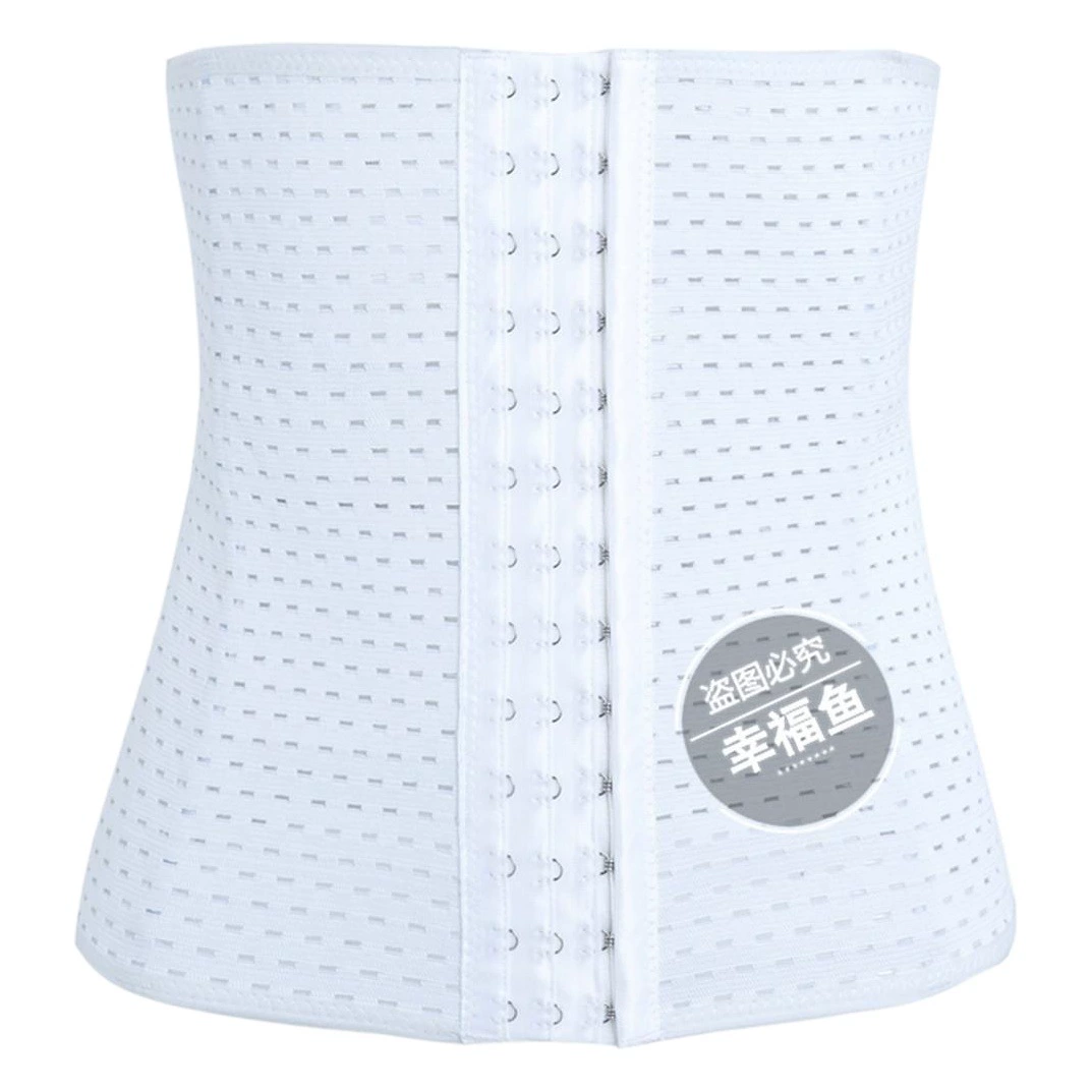 Классический трансграничный корсет в классическом стиле с сетчатыми вставками, дышащий, с эффектом утяжки живота, с полым дизайном, 3-рядной застежкой, предотвращающей скручивание, с металлическими косточками.