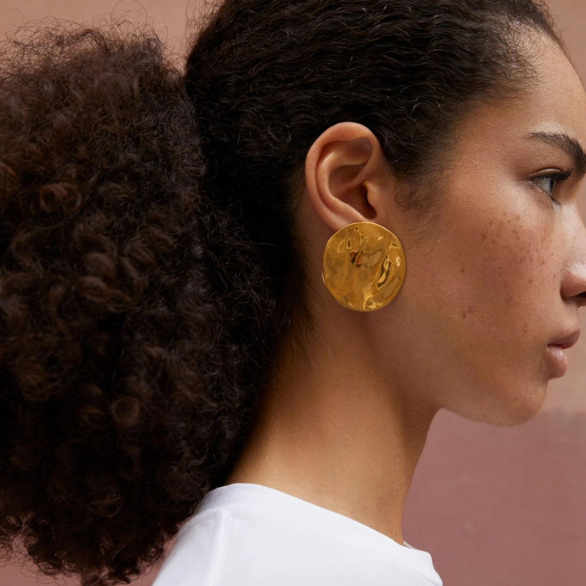 JEDING europa y americana de acero de titanio aretes redondos pendientes nicho de alta calidad pendientes de acero inoxidable joyas pendientes transfronterizos