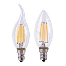 led蜡烛灯泡e14小螺口2W4W6W爱迪生尖泡拉尾泡吊灯光源