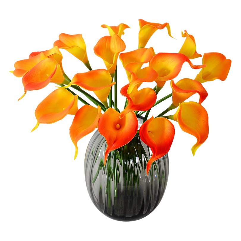 Directo de fábrica PU solo mini calla lirio flor artificial flor falsa al por mayor decoración del hotel accesorios de fotografía de la boda