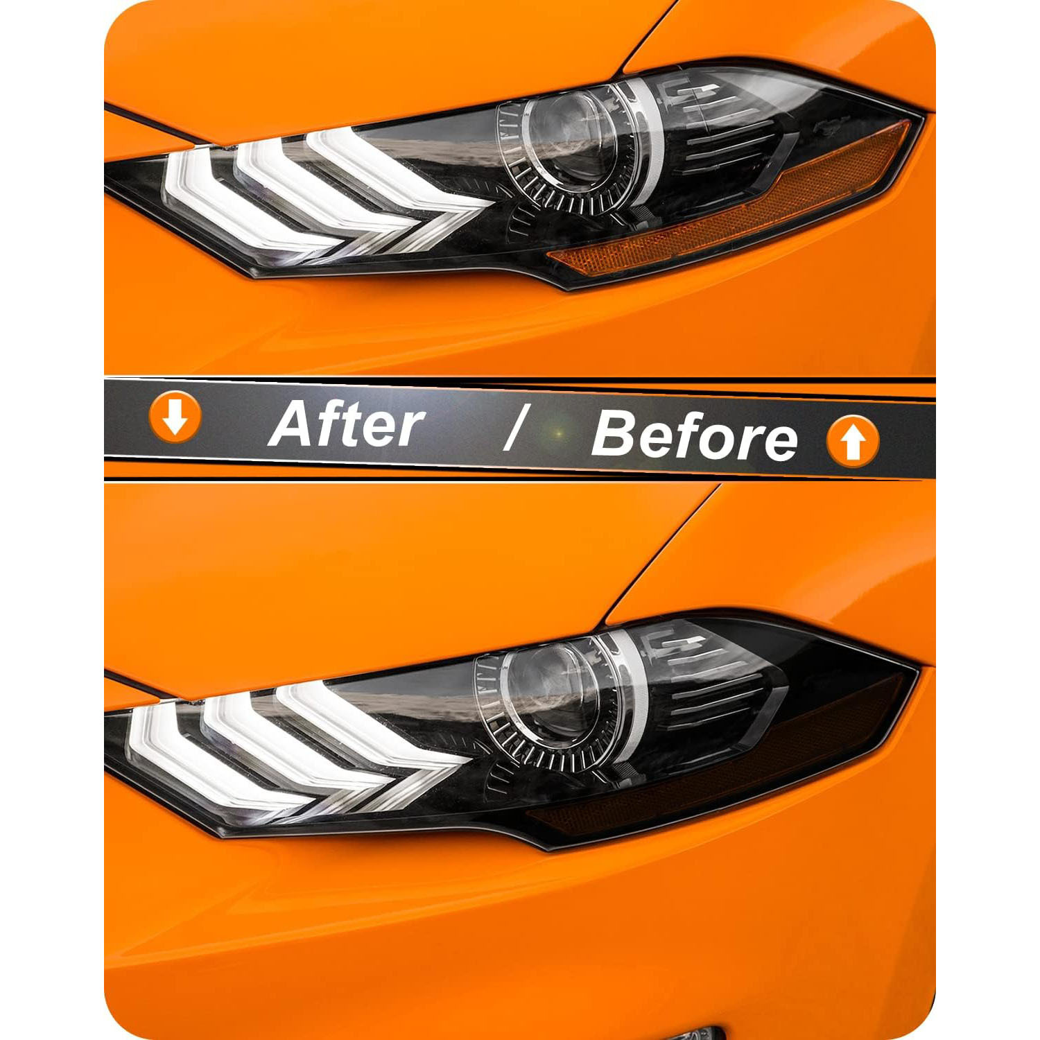 Aplicable para Ford Mustang 2018 - 2021 faro etiqueta lateral faro vinilo cambio de color película de precorte