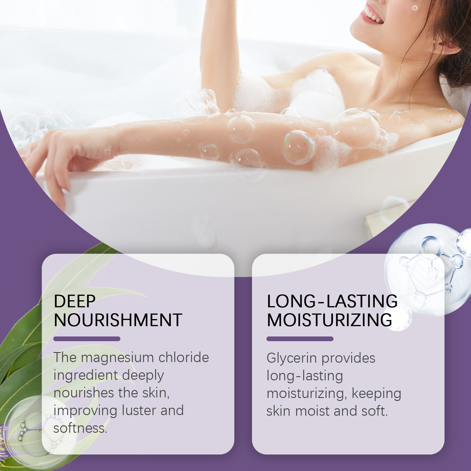 Eucalyptus Essential Oil Magnesium Bath Tablets, Gentle Body Cleansing, Nourishing Skin, Moisturizing Body Bath Tablets_voghion.com