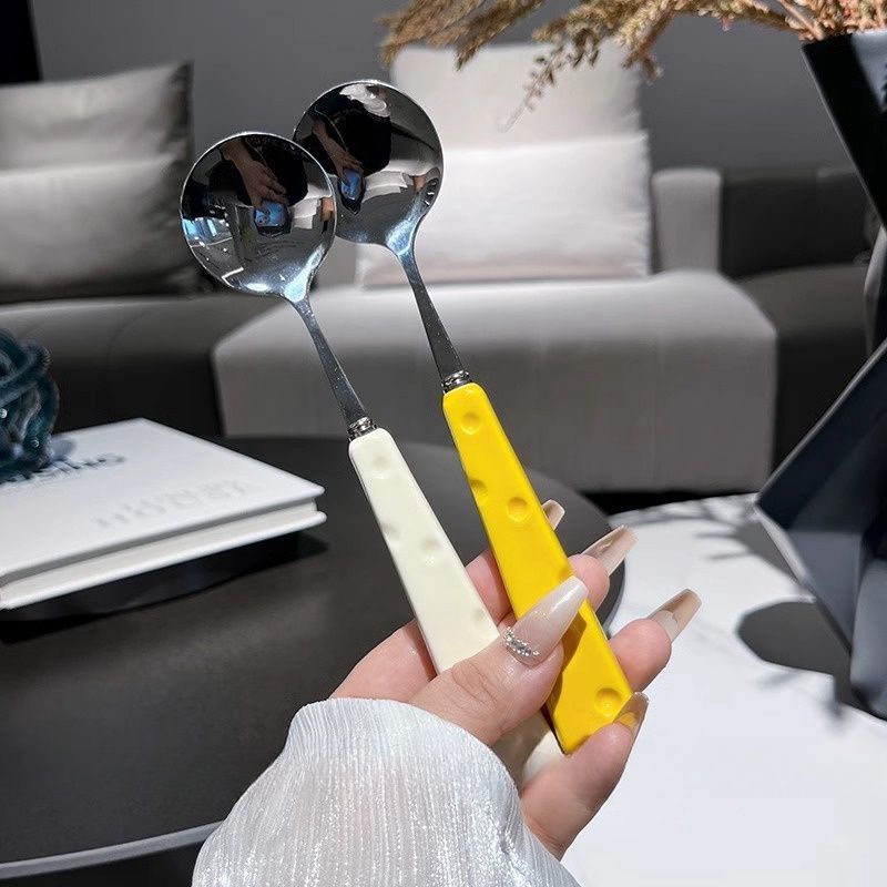 Ins Cheese Leuke, hoogwaardige roestvrijstalen mes-, vork- en lepelset voor huishoudelijk gebruik, luxe westers servies_voghion.com