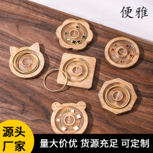 现货批发实木胡桃色手链收纳盘手串盘手链展示架串珠手镯手链盘子