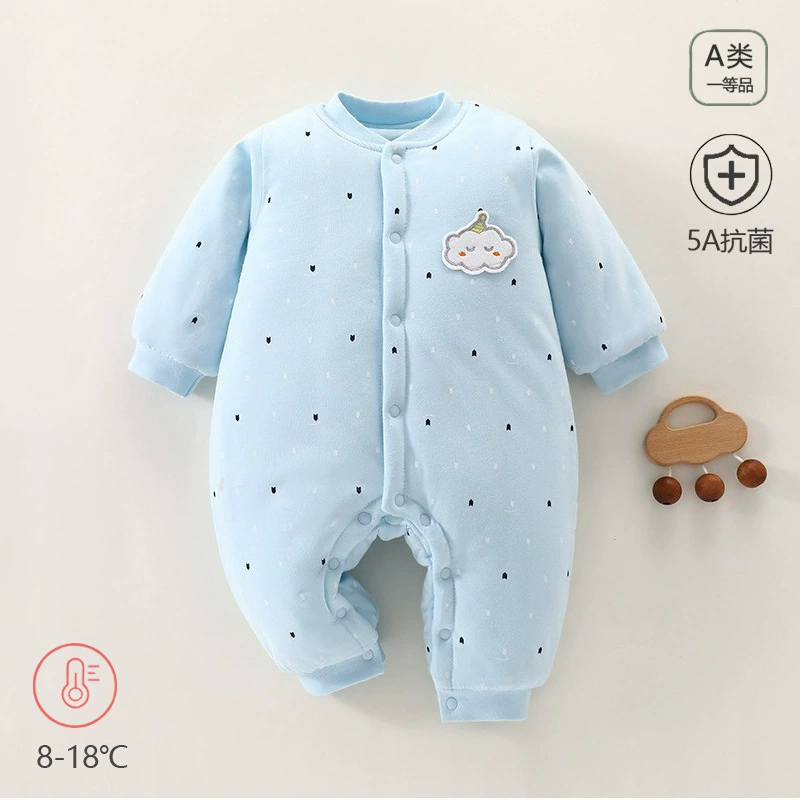 Зимний детский комбинезон, трехслойная теплая стеганая одежда для новорожденных, хлопковая одежда без костей, детский комбинезон