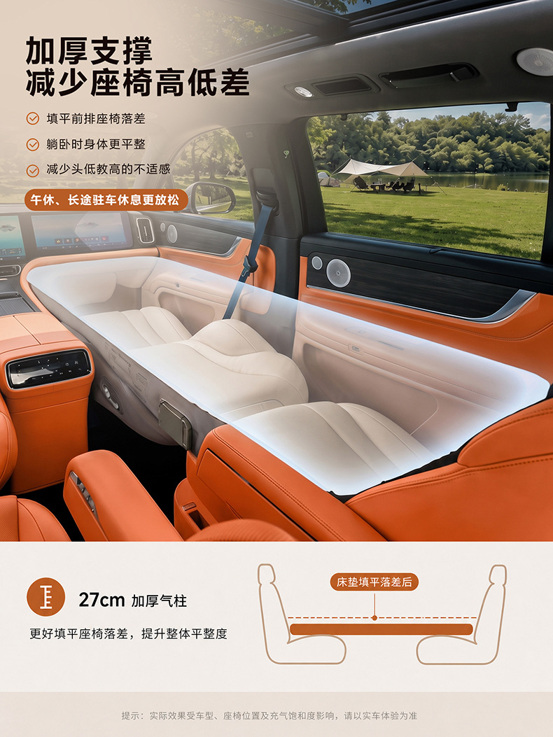 Car inflatable mattress, suitable for AITO and Li Auto SUVs, universal front seat sponge mattress, a great tool for sleeping in the passenger seat or taking a nap