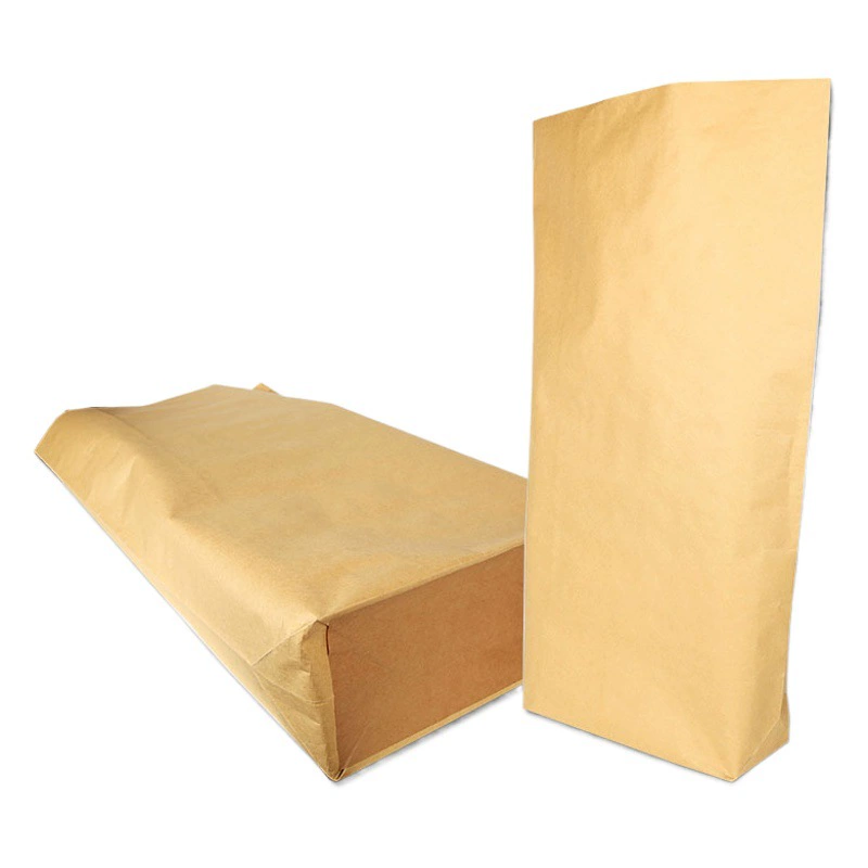 Пакет из бумаги и пластика со средним швом, квадратный дон из крафт-бумаги, пакет для химической продукции