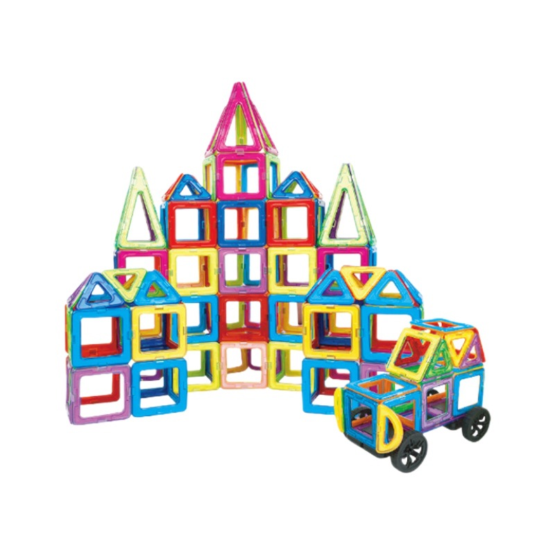 Juego de láminas magnéticas personalizadas, juguetes de bloques de construcción magnéticos para niños, pegatinas magnéticas de primera generación, imanes cuadrados, paquete de recarga