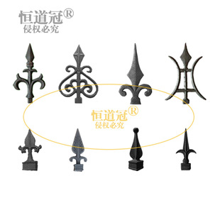 Iron Accessories, Malleable Iron Casting, Solid Gun Tip, Weldable Cast Iron Gun Head, Railing Header, Square Steel Sleeve, Square Tube Spear Tip