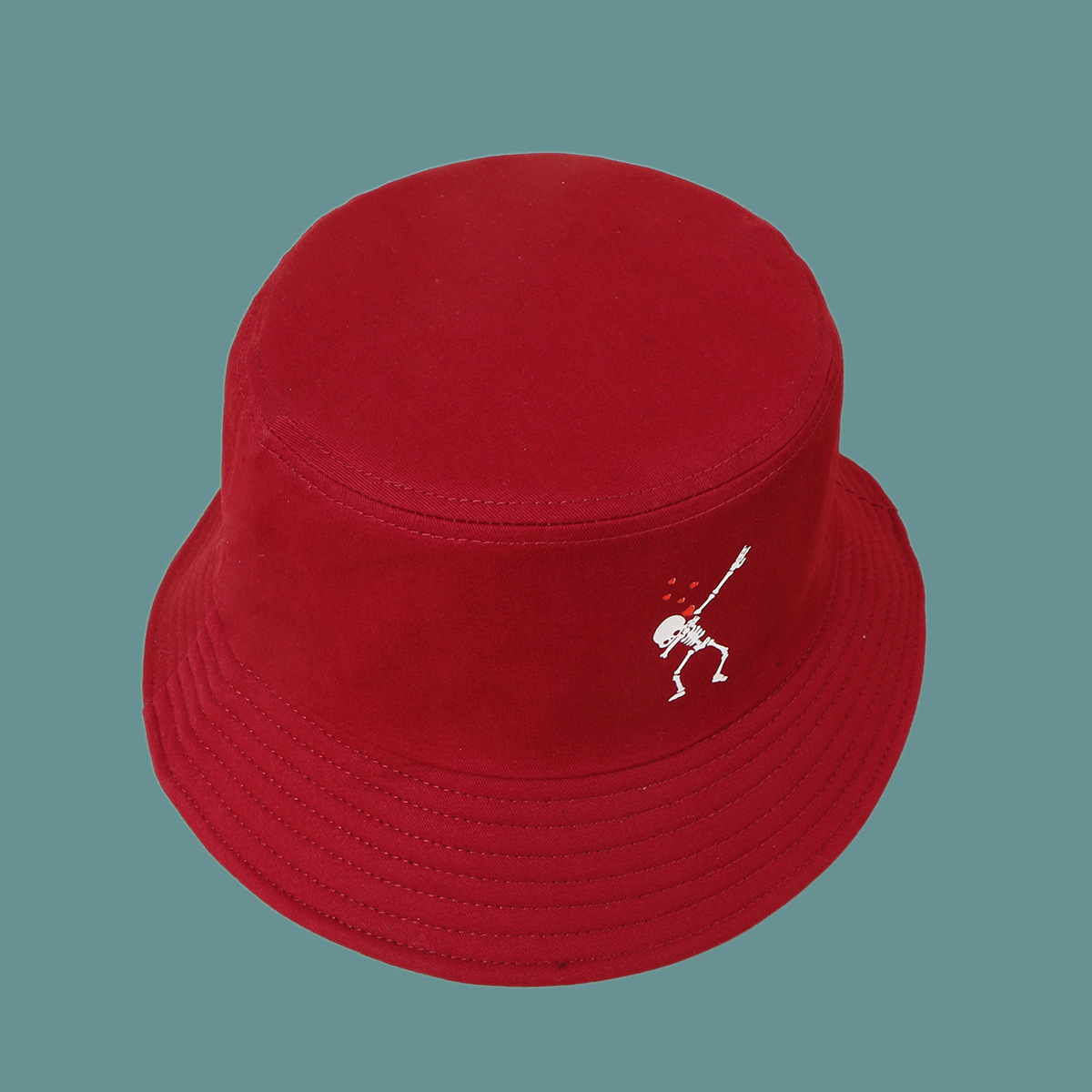 Nouveau Chapeau De Pêcheur De Crâne D'amour De Parasol Rouge De Mode display picture 5