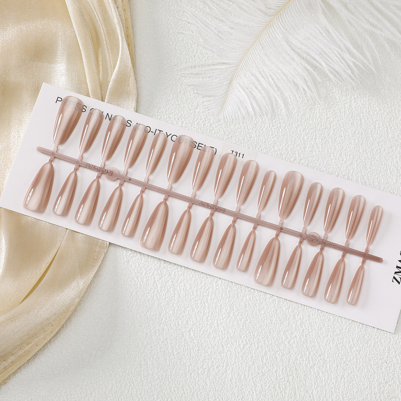 T311# White Moonlight Cat's Eye light gray Semi-manual Prefabricated Wear Armor False Nail S Code Full Code T311# White Moonlight Cat's Eye light gray Semi-manual Prefabricated Wear Armor False Nail S Code Full Code