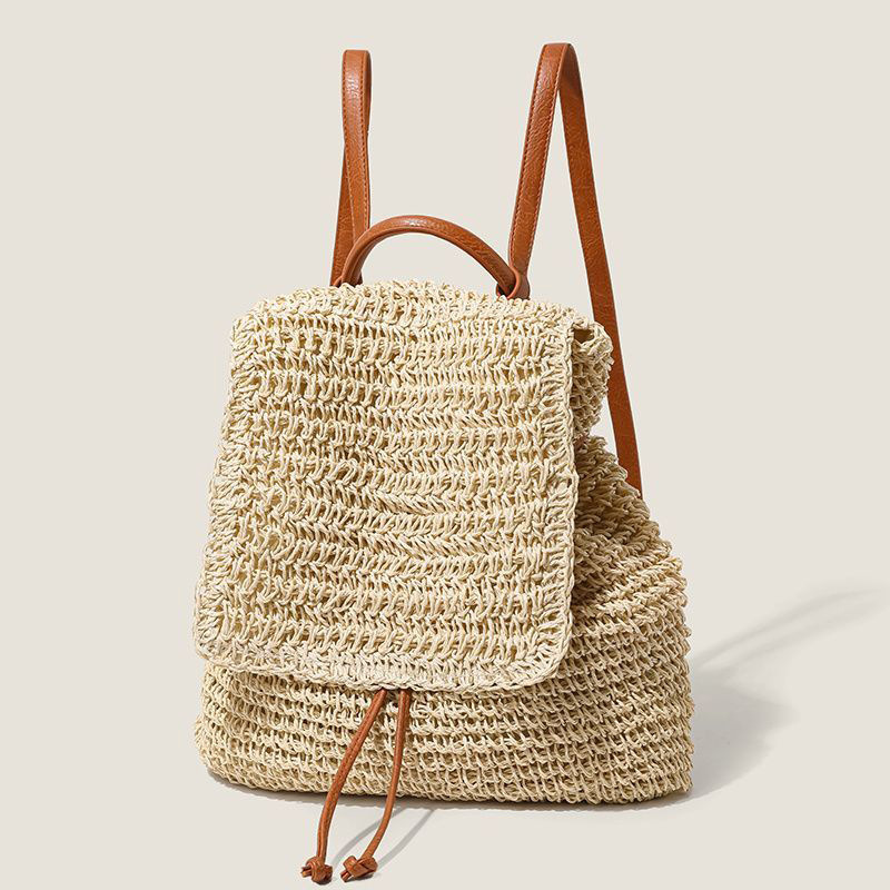 Super Popular Woven Large-Capacity Backpack for Women, 2026 New Model, Beach Vacation Straw Bag, Travel Backpack