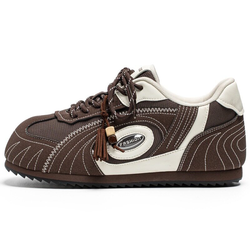 Giày sneaker nam da tổng hợp cổ thấp đế phẳng, kiểu giày tập luyện thể thao — Màu xanh da trời, màu nâu, đen