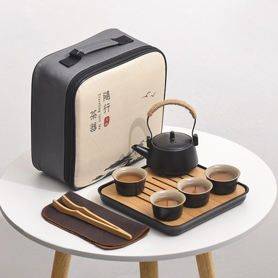 簡易家用便攜包戶外收納側把日式陶瓷茶壺茶藝旅行功夫茶具小套裝