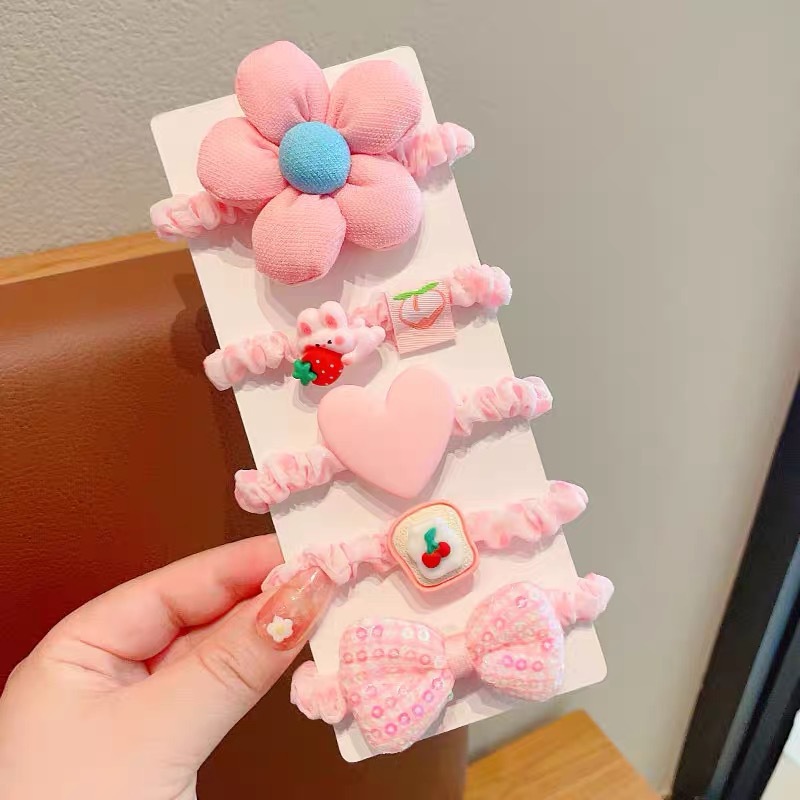 Otoño y invierno leche de café flor cabello anillo de cabello chica lindo tocado de cabello de niños cabello de alta elasticidad elástico cabello