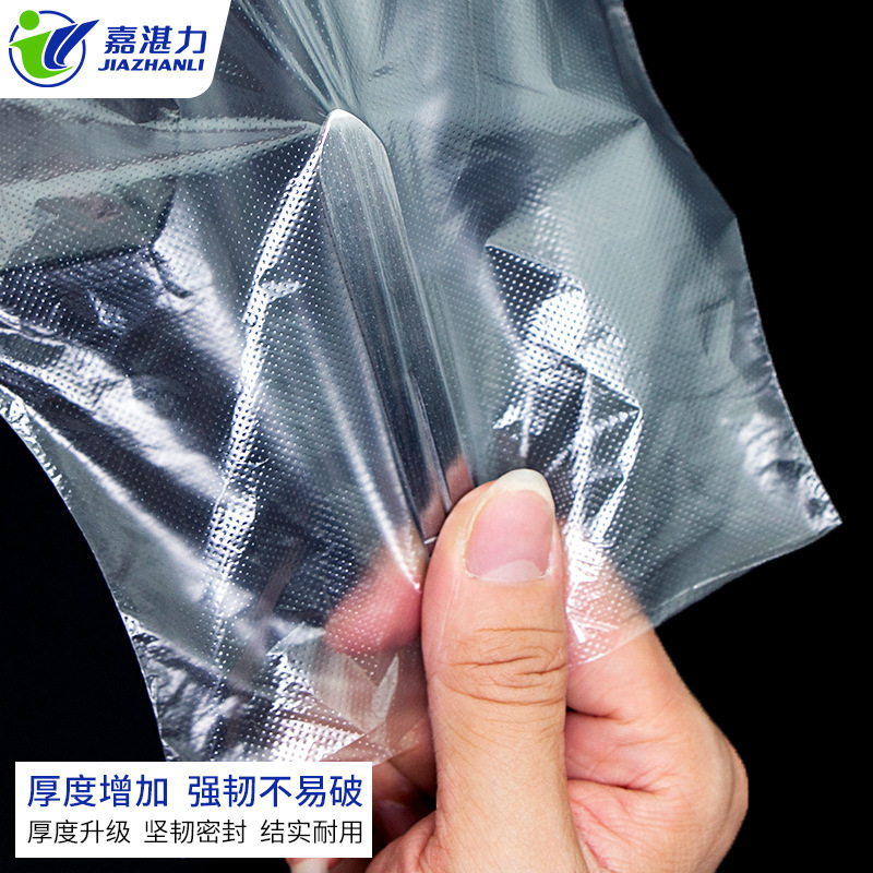 Jiazhanli Medical desechable PE grueso antideslizante guantes de película transparente guantes de inspección para hospitales dentales