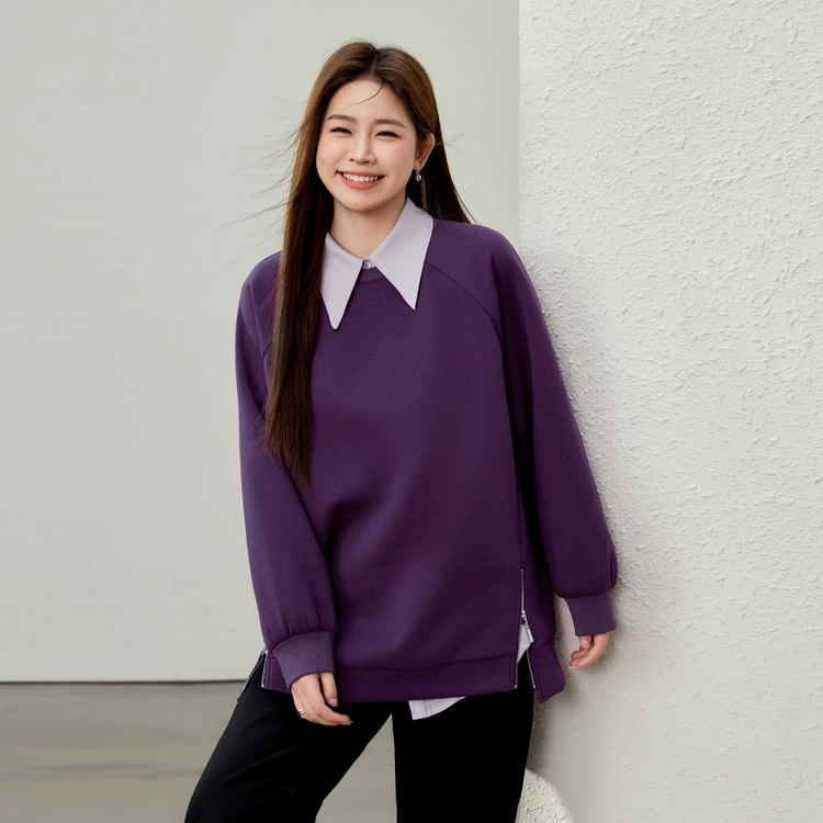 [Американский уличный личный досуг ленивый дикий свитер] Funny Show большой размер женский толстый mm2025 весенний новый