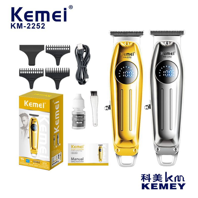 Cortadora de Pelo Eléctrica Kemei KM-2252, Recortadora de Pelo Eléctrica de Metal para Uso en Salón, Recortadora de Pelo Profesional al por Mayor