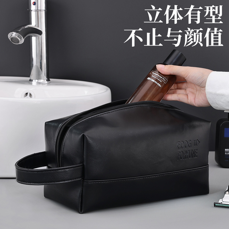 Bolso de lavado portátil portátil de gran capacidad portátil de alta calidad PU bolsa de almacenamiento de cosméticos de viaje impermeable