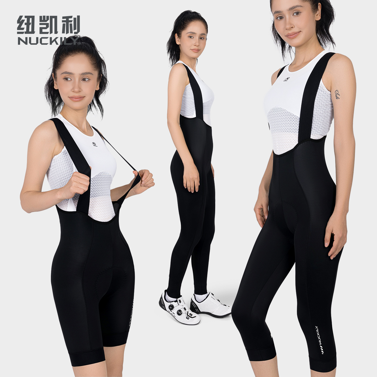 Nuckily Road Bike New Cycling Shorts Women's Summer Bicycle Breathable Shock-Absorbing Cycling Overalls