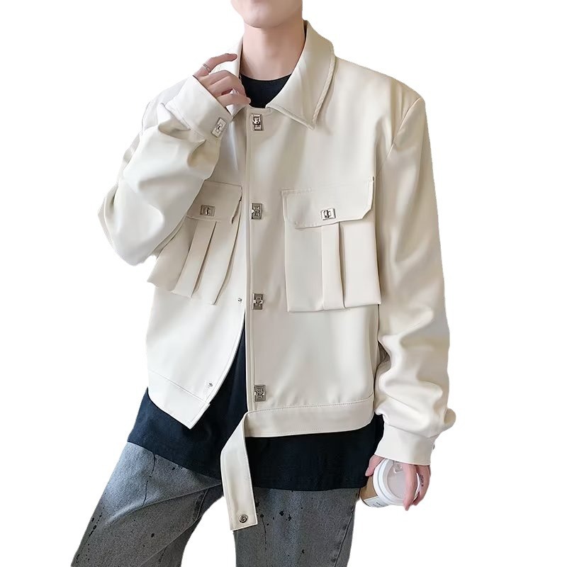 Otoño e invierno estilo Hong Kong sentido de diseño chaqueta de nicho chaqueta casual suelta coreana para hombres chaqueta de rebeca callejera frita joven