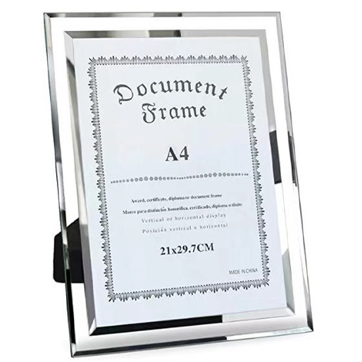 Certificate of Honor Authorization Certificate Business License Graduation Wedding Photo Studio Frame A4 Horizontal and Vertical Crystal Glass Photo Frame