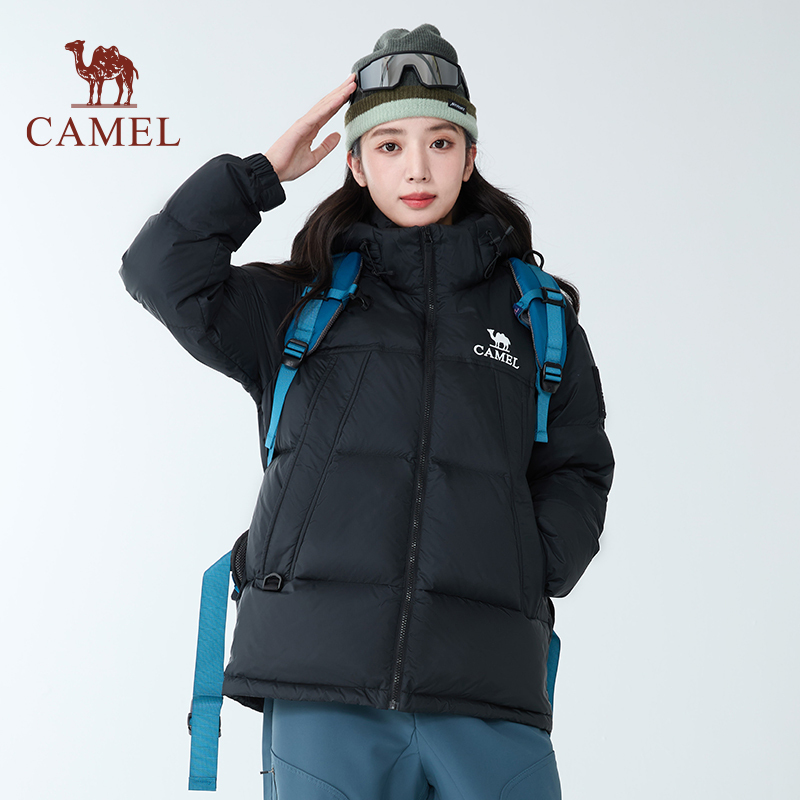 骆驼女装羽绒服2025秋冬新款男女同款加厚保暖连帽羽绒面包服|undefined