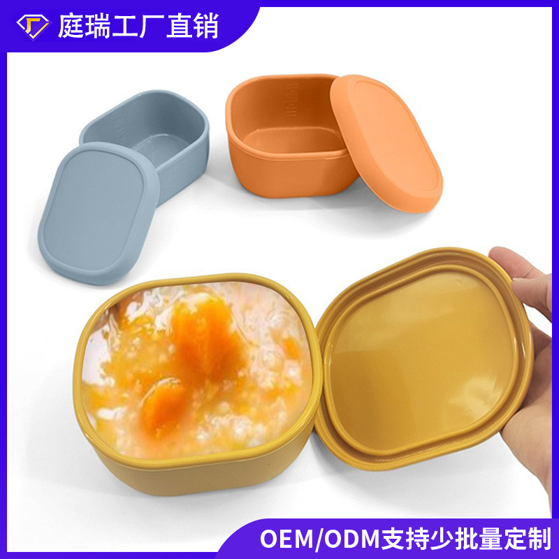 Caja portátil para bebés y niños de silicona, caja de alimentos suplementarios para ensalada, bocadillos sellados con cubierta, caja de preservación de bebés