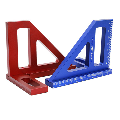 45° ruler 90° ruler woodworking scribing ruler aluminum alloy scale woodworking square ruler triangle ruler woodworking tools
