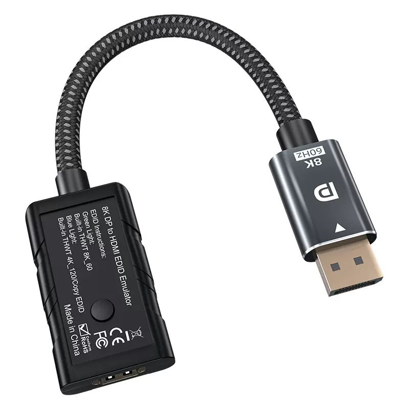 跨境出口 DP转HDMI锁屏器 (8K 60Hz)