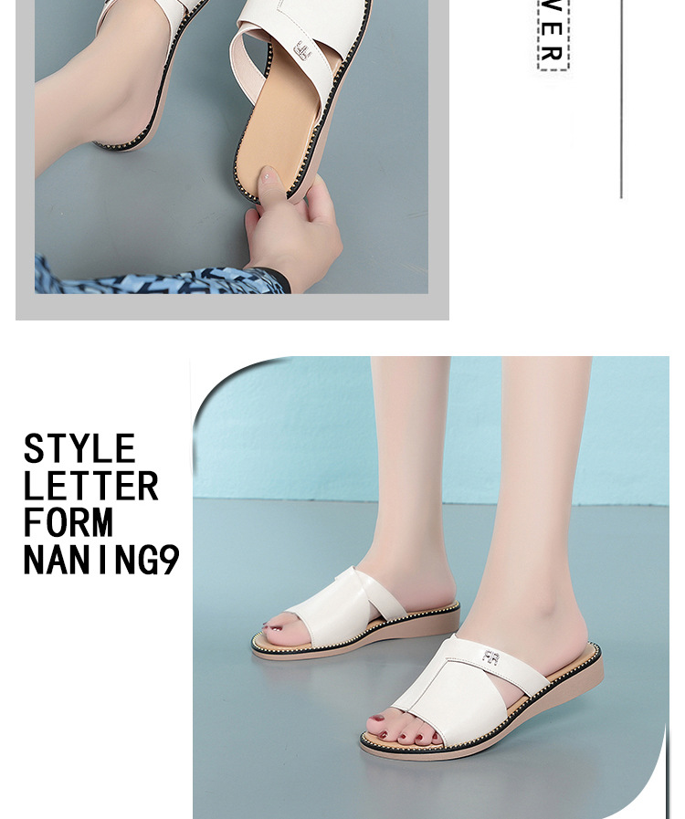 Dép sandal nữ quai chữ V đế mềm da thời trang — nâu chi tiết 14