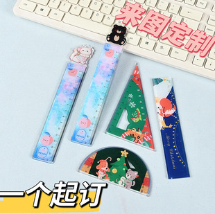 Acrylic Ruler Customized Guide Bevel Learning Supplies School Stationery Peripheral Cultural Creative Animation Cartoon Gifts Wholesale