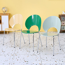 网红餐椅复古ins风贝壳椅北欧家用亚克力塑料椅子简约靠背餐桌椅