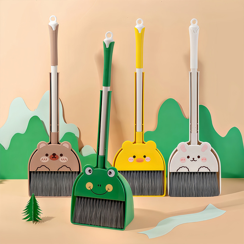 Mini Broom Baby Kidsren's Combination Three-Piece Toy Sweeping Mop Artifact Household Broom Dustpan Set