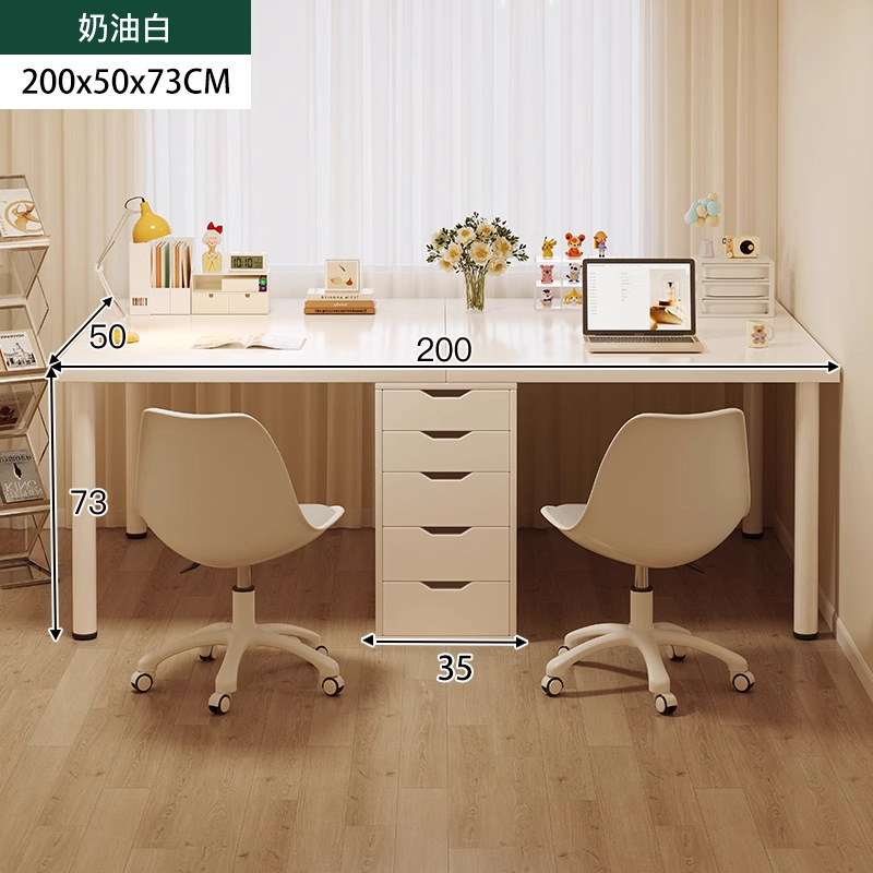 Mesa de alquiler simple dormitorio de niñas escritorio escritorio de computadora escritorio de tocador en casa escritorio de oficina largo viento de crema