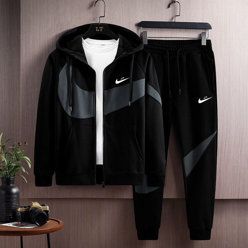 Men's Clothing 2026 Spring and Autumn Sports Suit Men's New Casual Suit Hooded Jacket and Long Pants Two-Piece Set