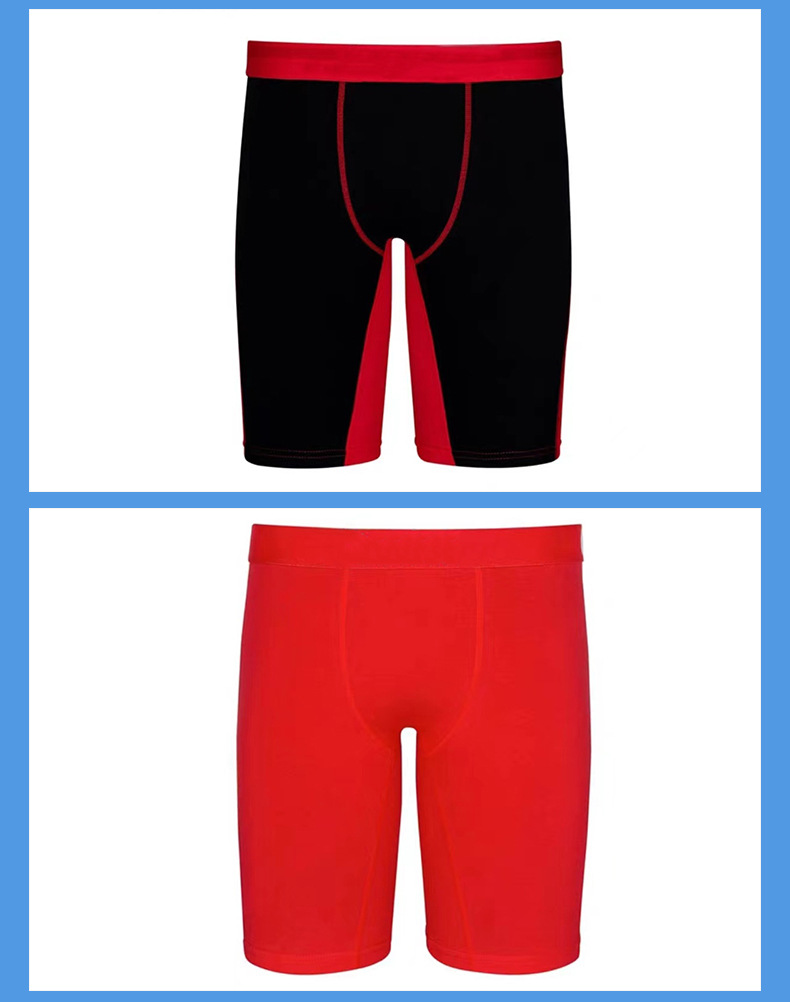 Men's Athletic Trunks Breathable Long Leg Briefs For Gym Training_voghion.com