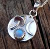 Accessory, pendant, metal necklace suitable for men and women, moonstone